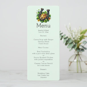 Lucky Horseshoe and Gold Coins Menu Invitation