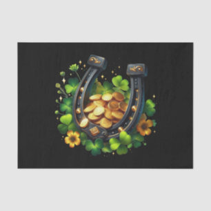 Lucky Horseshoe and Gold Coins Tissue Paper