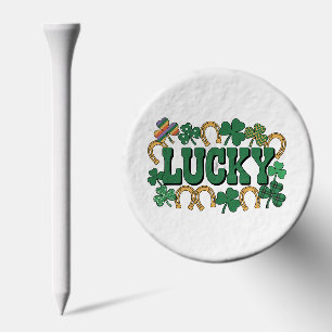 Lucky Horseshoe and shamrocks Golf Tees