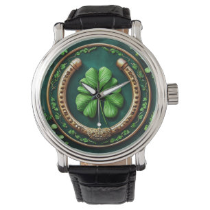 🍀🐴 Lucky Horseshoe Clover Watch ✨⌚