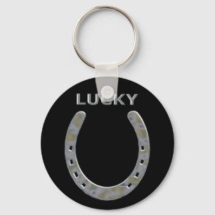 Lucky Horseshoe in Silver Keychain