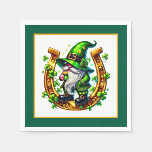 lucky horseshoe leprechaun Saint Patrick's Day Napkins