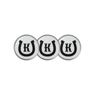 Lucky horseshoe logo custom monogrammed golf ball marker