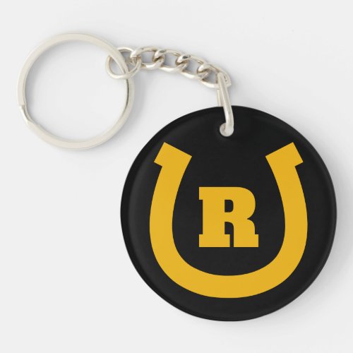 Lucky horseshoe monogram logo keychain gift