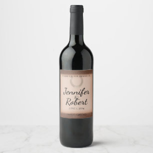 Lucky Horseshoe on Brown Leather Wine Label