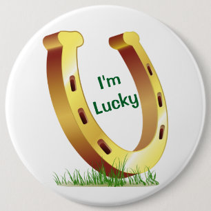 Lucky Horseshoe Pinback Button