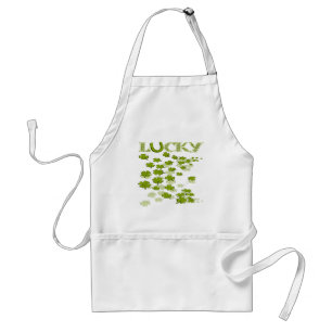 Lucky HorseShoe Shamrocks Adult Apron