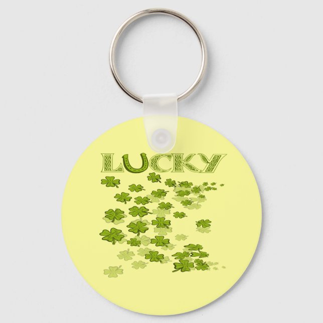 Lucky HorseShoe Shamrocks Keychain (Front)