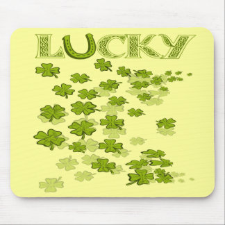 Lucky HorseShoe Shamrocks Mouse Pad
