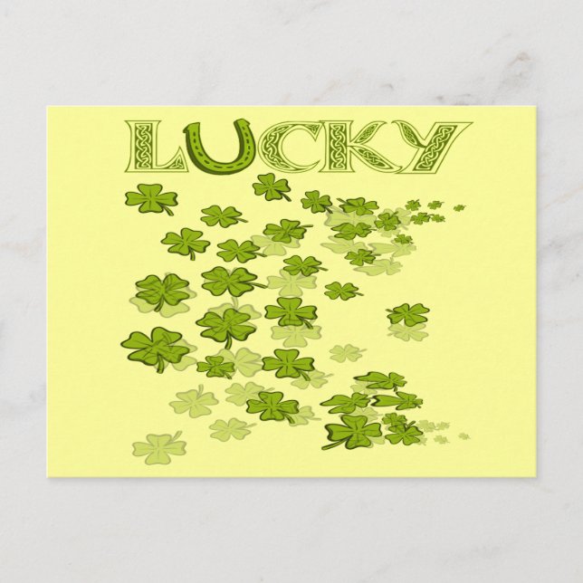 Lucky HorseShoe Shamrocks Postcard (Front)