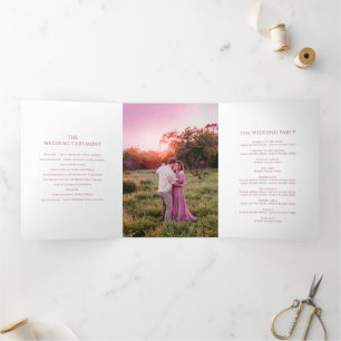 Lucky Horseshoe Wedding Program pink ribbon photo