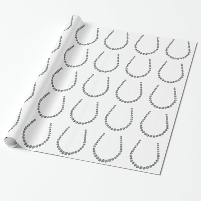 Lucky Horseshoe Wrapping Paper (Unrolled)