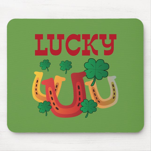 Lucky Horseshoes Mouse Pad (Front)
