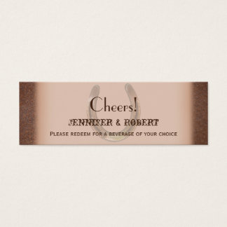 Lucky Horseshoes on Brown Wedding Drink Tickets