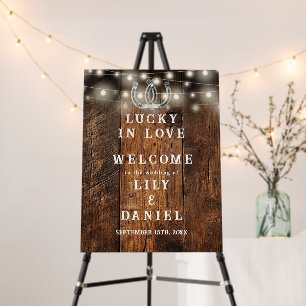 Lucky Horseshoes Western Wedding Welcome Sign