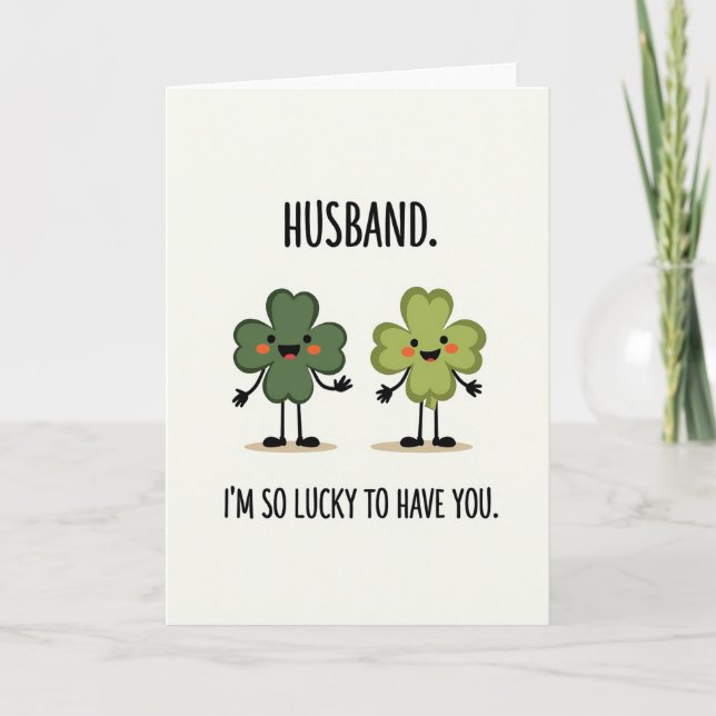 Lucky Husband Faux Gold Foil Card (Front)