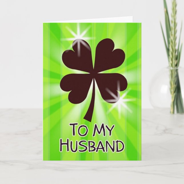Lucky Husband Four Leaf Card (Front)