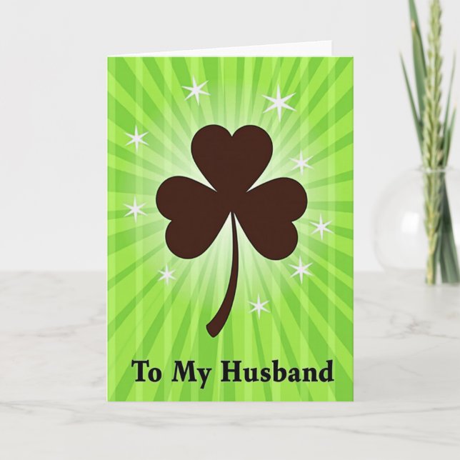 Lucky Husband Shamrock Love Card (Front)