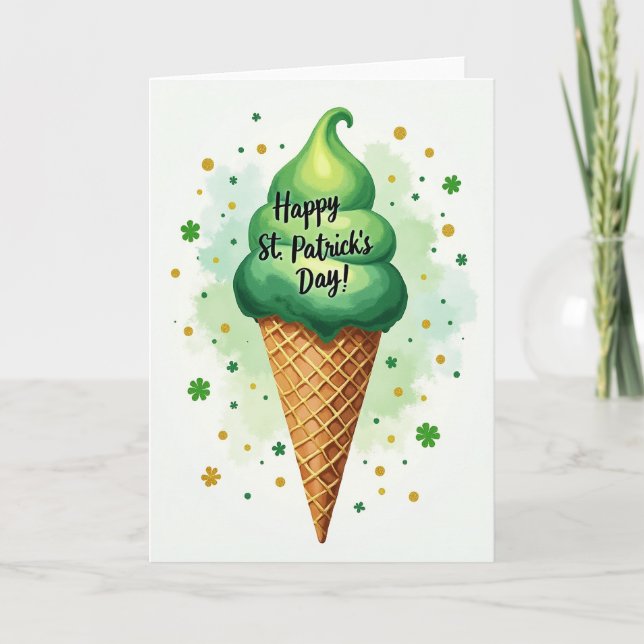 Lucky Ice Cream Cone Day Card (Front)