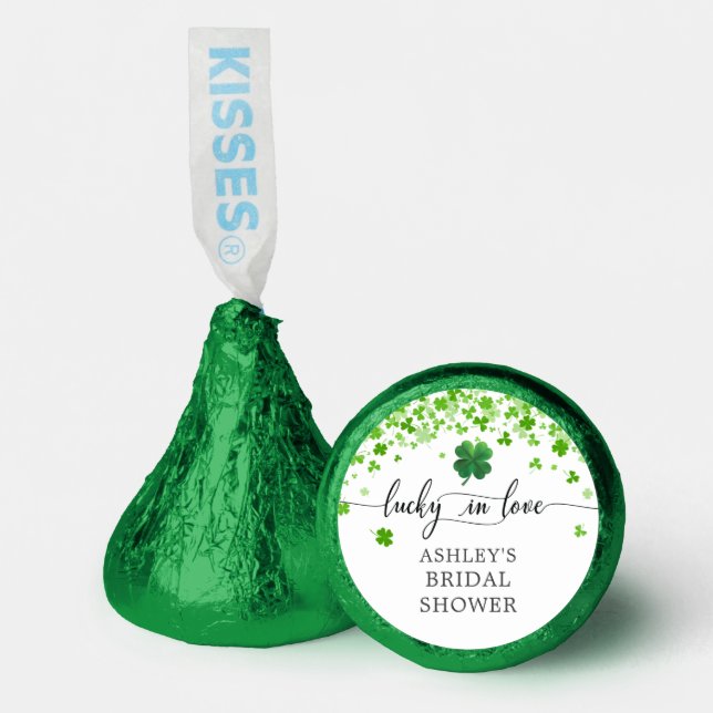 Lucky in Love 4 Leaf Clover Bridal Shower Hershey®'s Kisses® (Front)