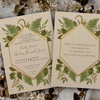 Lucky In Love 4 Leaf Clover Fern Geometric Wedding