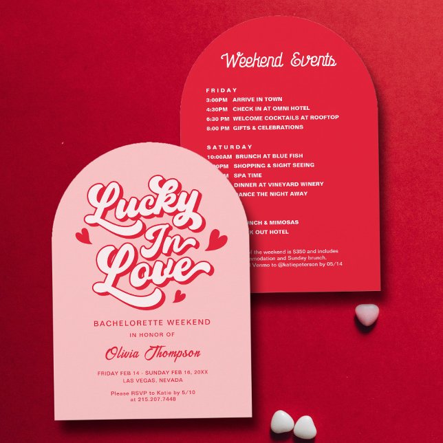 Lucky in Love Bachelorette Party Invitation (Creator Uploaded)