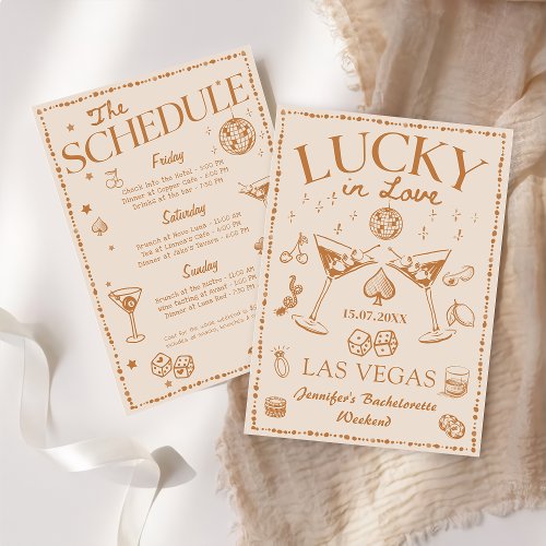 Lucky In Love Bachelorette Weekend Invitation