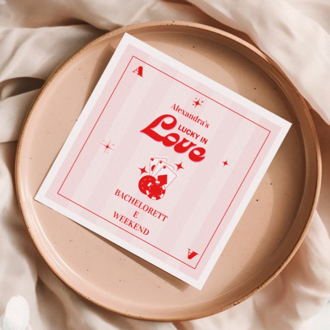 Lucky In Love Bachelorette Weekend Napkins (Creator Uploaded)