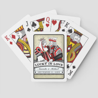 Lucky in Love Black Red & White Playing Cards