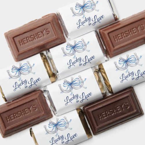 Lucky in Love Blue Ribbon Horseshoe Wedding custom Hershey's Miniatures