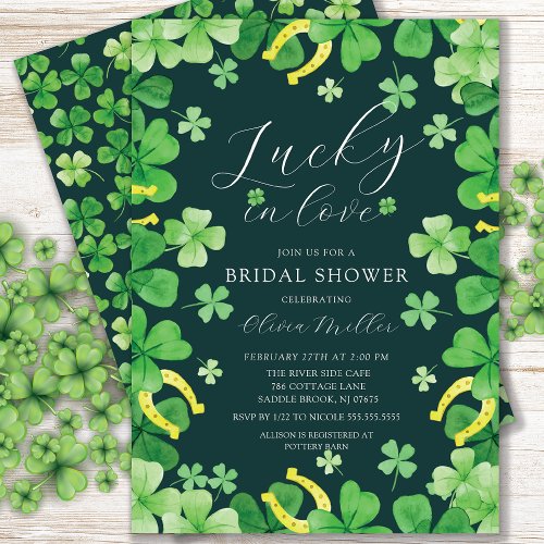 Lucky In Love Bridal Shower Invitation