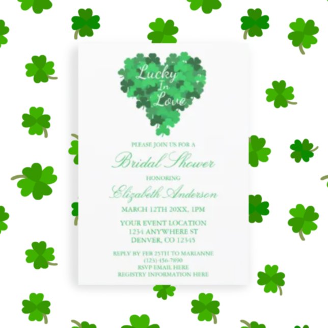 Lucky In Love Bridal Shower Invitation (Creator Uploaded)