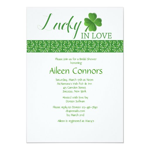 Lucky In Love Bridal Shower Invitations 4