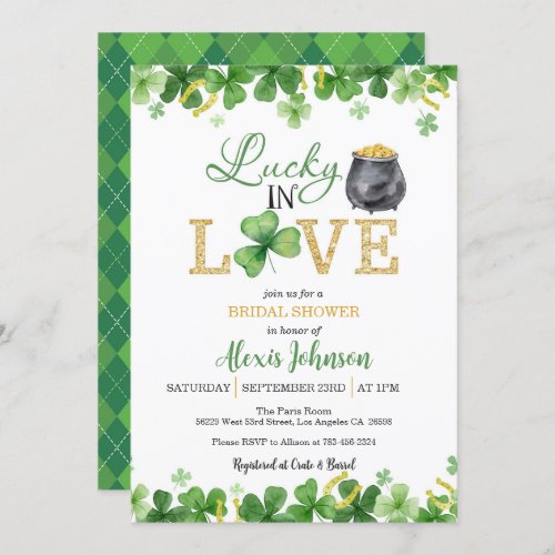 Lucky in Love Bridal Shower Invitation