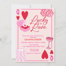 Lucky in Love, Bridal Shower, Lucky, Invitation