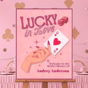Lucky in Love Bridal Shower Welcome Sign