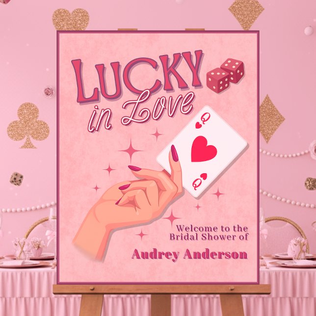 Lucky in Love Bridal Shower Welcome Sign (Lucky in Love Bridal Shower Welcome Sign)