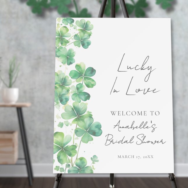Lucky In Love Bridal Shower Welcome Sign (Lucky In Love Bridal Shower Welcome Sign)