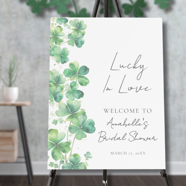 Lucky In Love Bridal Shower Welcome Sign (Lucky In Love Bridal Shower Welcome Sign)