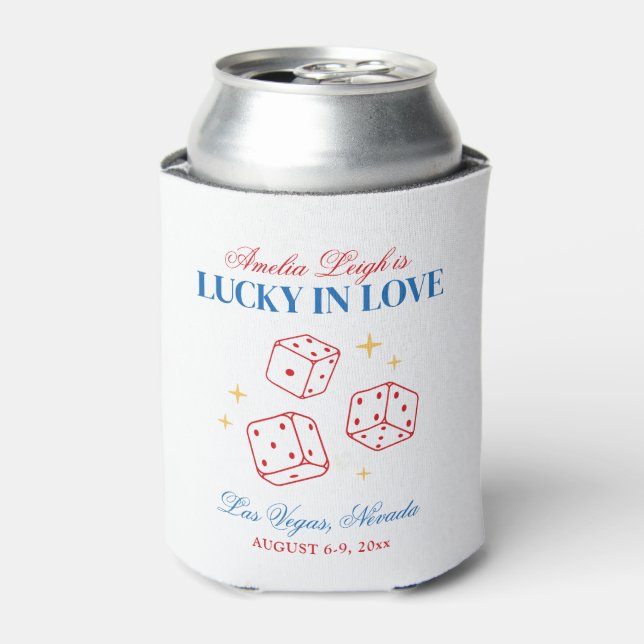 Lucky In Love Casino Bachelorette Weekend Can Cooler (Can Front)