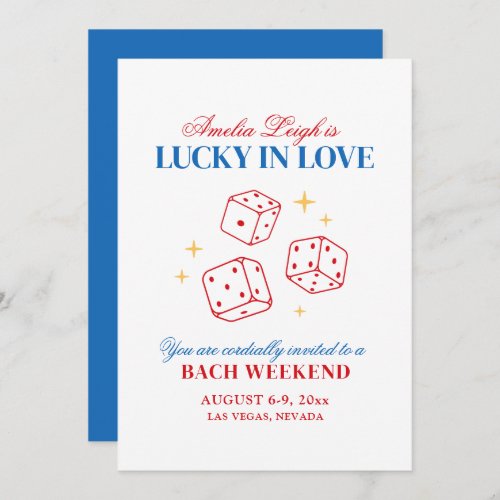 Lucky In Love Casino Bachelorette Weekend Invitation