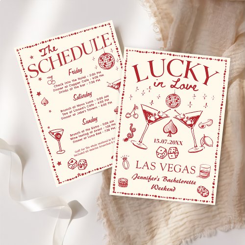 Lucky In Love Casino Bachelorette Weekend Invitation