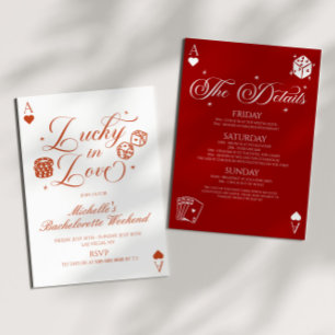Lucky In Love Casino Bachelorette Weekend Party Invitation