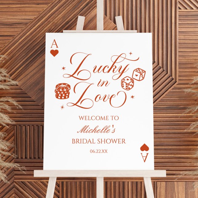 Lucky In Love Casino Bridal Shower Welcome Sign (Creator Uploaded)