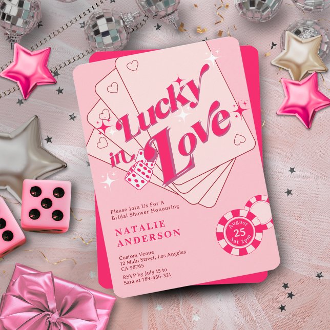 Lucky in Love Casino Dice & Chips Bridal Shower Invitation (Lucky in Love Casino Dice & Chips Bridal Shower Invitation)