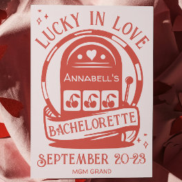 Lucky in Love Casino Hand Drawn Vegas Bachelorette Invitation