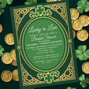 Lucky In Love Celtic St. Patrick's  Bridal Shower Invitation