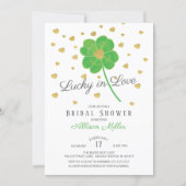 Lucky in Love Clover Bridal Shower Invitation (Front)