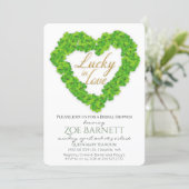 Lucky In Love Clover Bridal Shower Invitation (Standing Front)