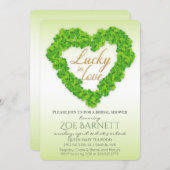 Lucky In Love Clover Bridal Shower Invitation (Front/Back)
